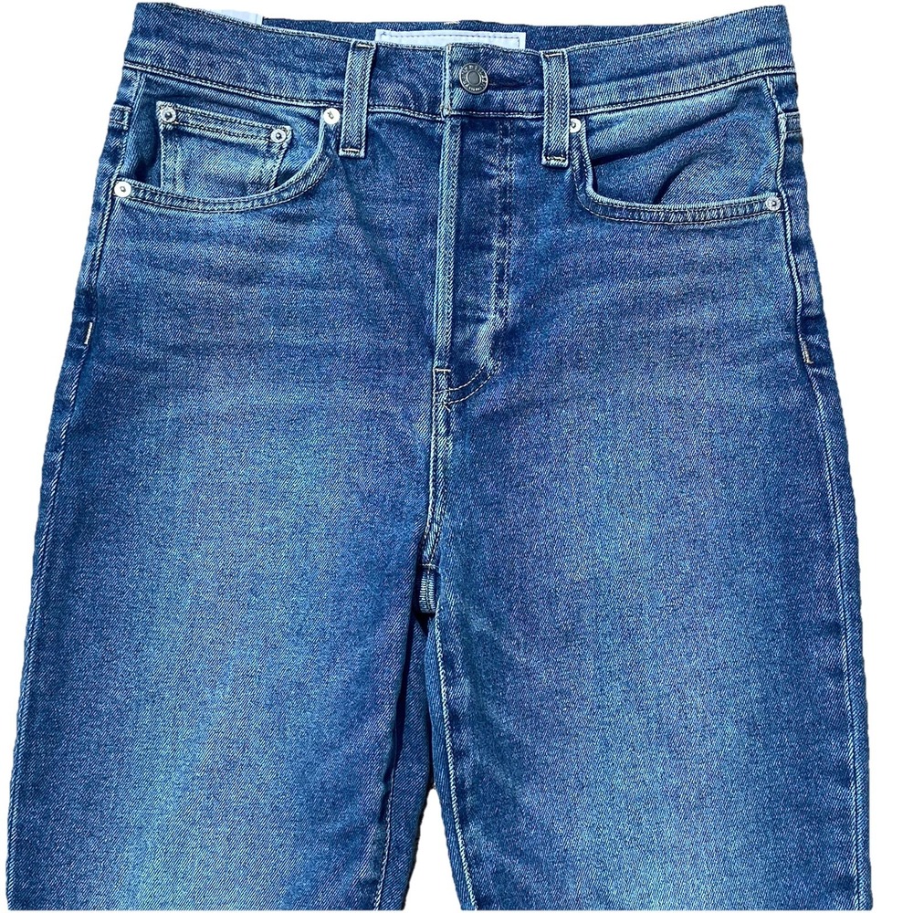 Frank & Eileen Size 27x27 Antique Blue Medium Wash Cork Straight Leg Denim Jeans - Picture 10 of 12